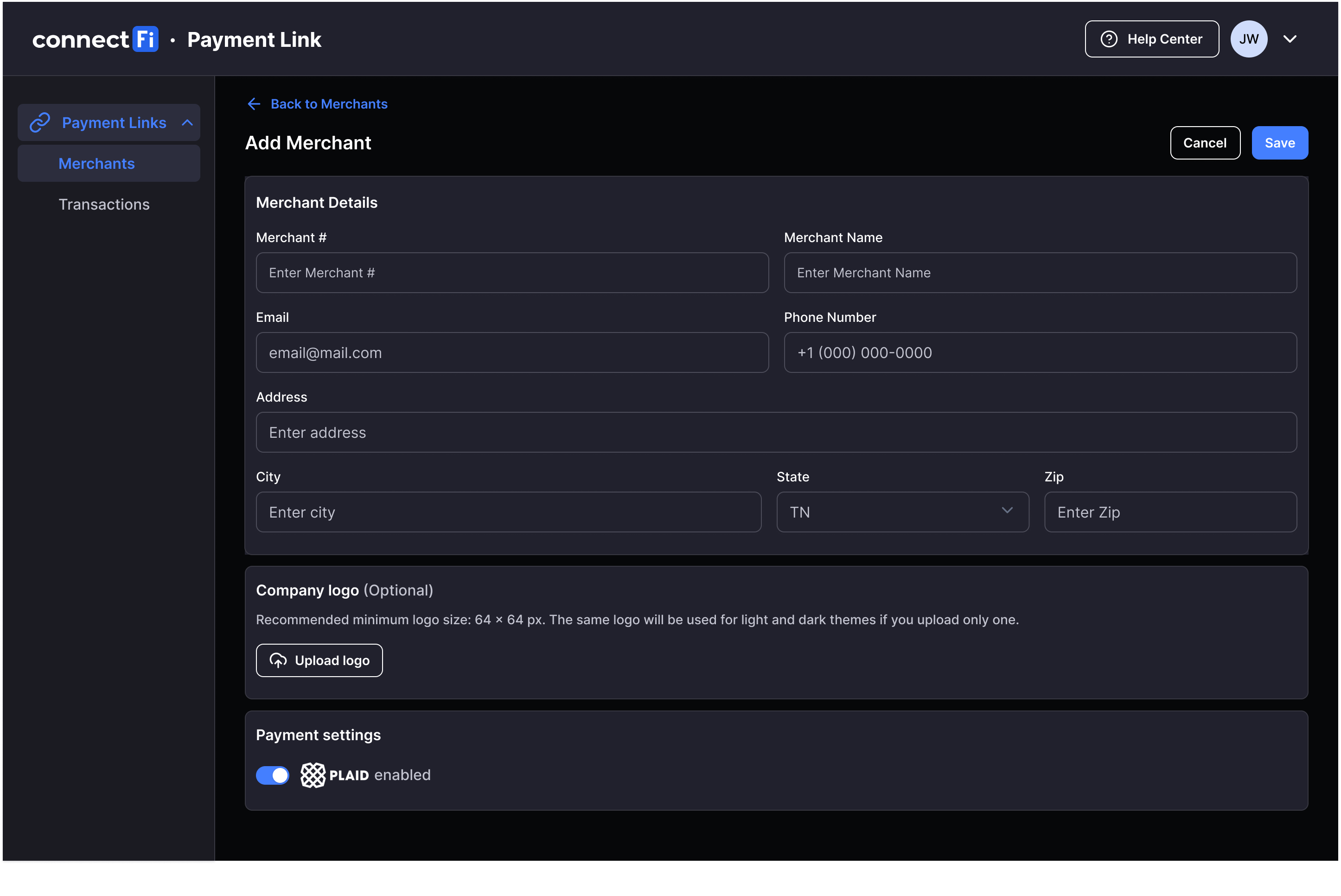 PayLinks No-Code Admin Dashboard
