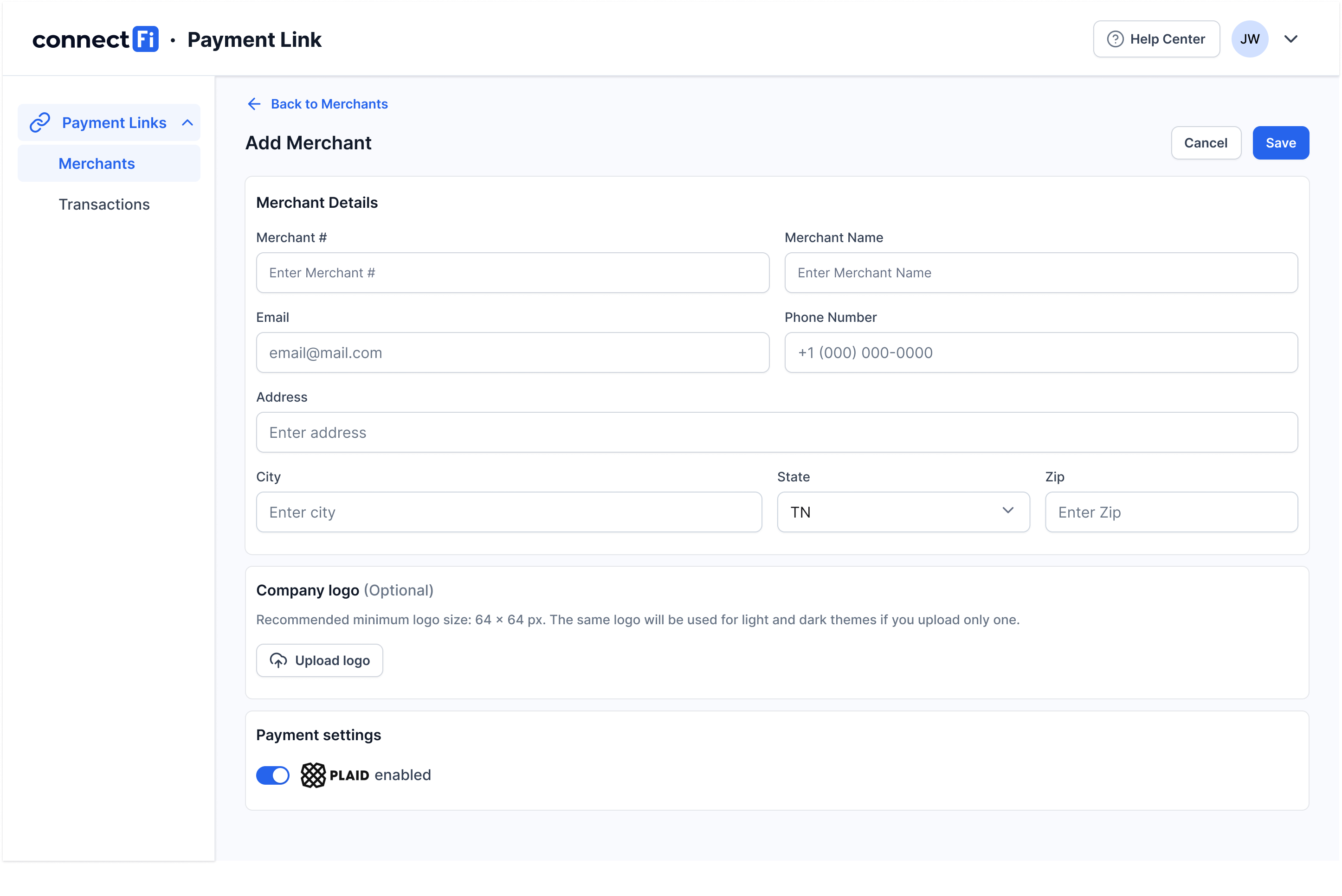 PayLinks No-Code Admin Dashboard